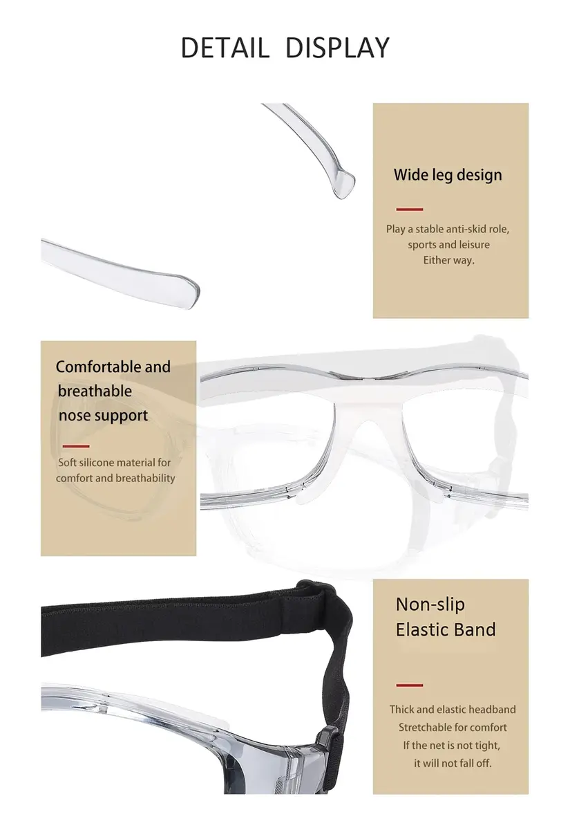 SooGree Sport Goggles Glasses Squash & Racquetball Impact-Resistant Impact - view 6