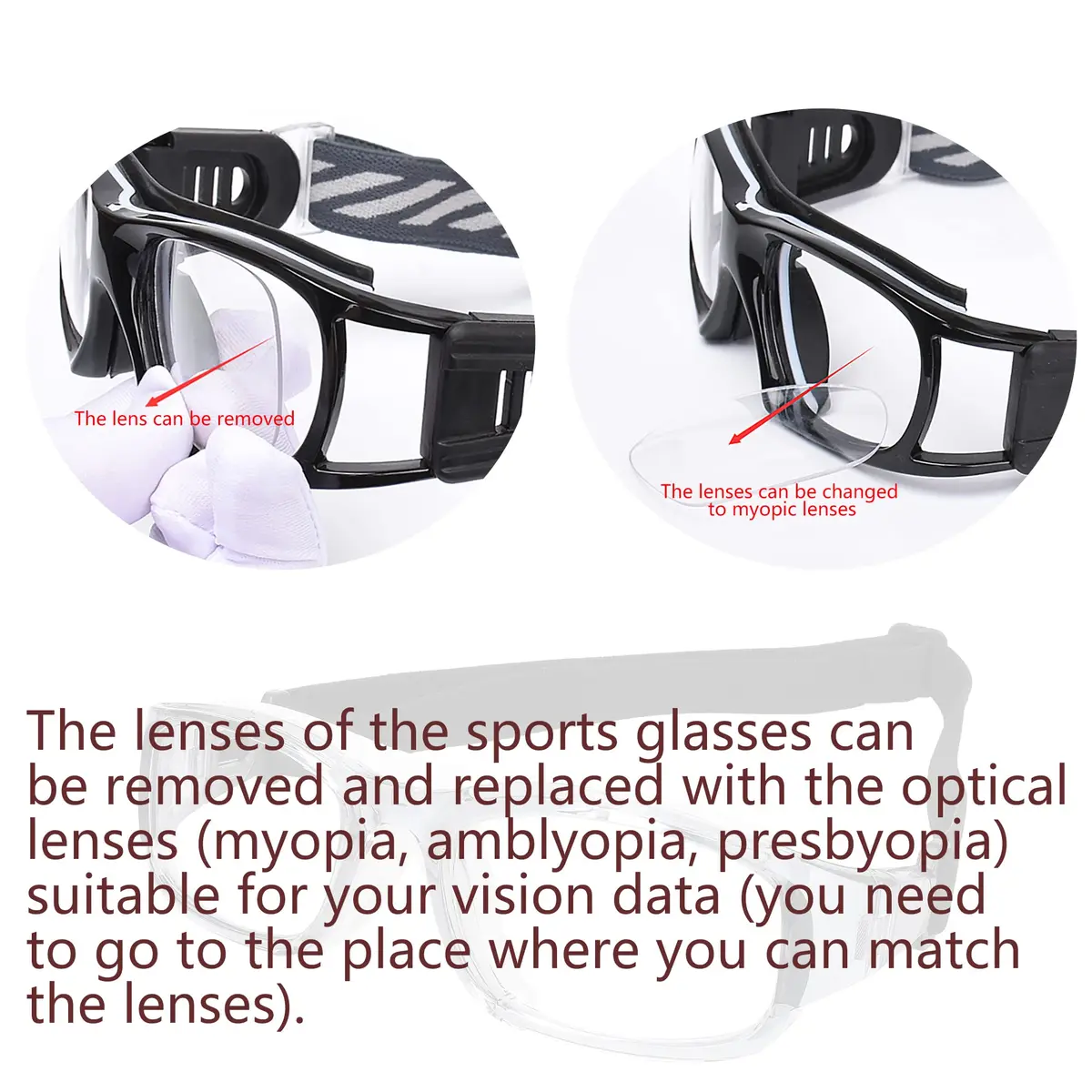 SooGree Sport Goggles Glasses Squash & Racquetball Impact-Resistant Impact - view 4
