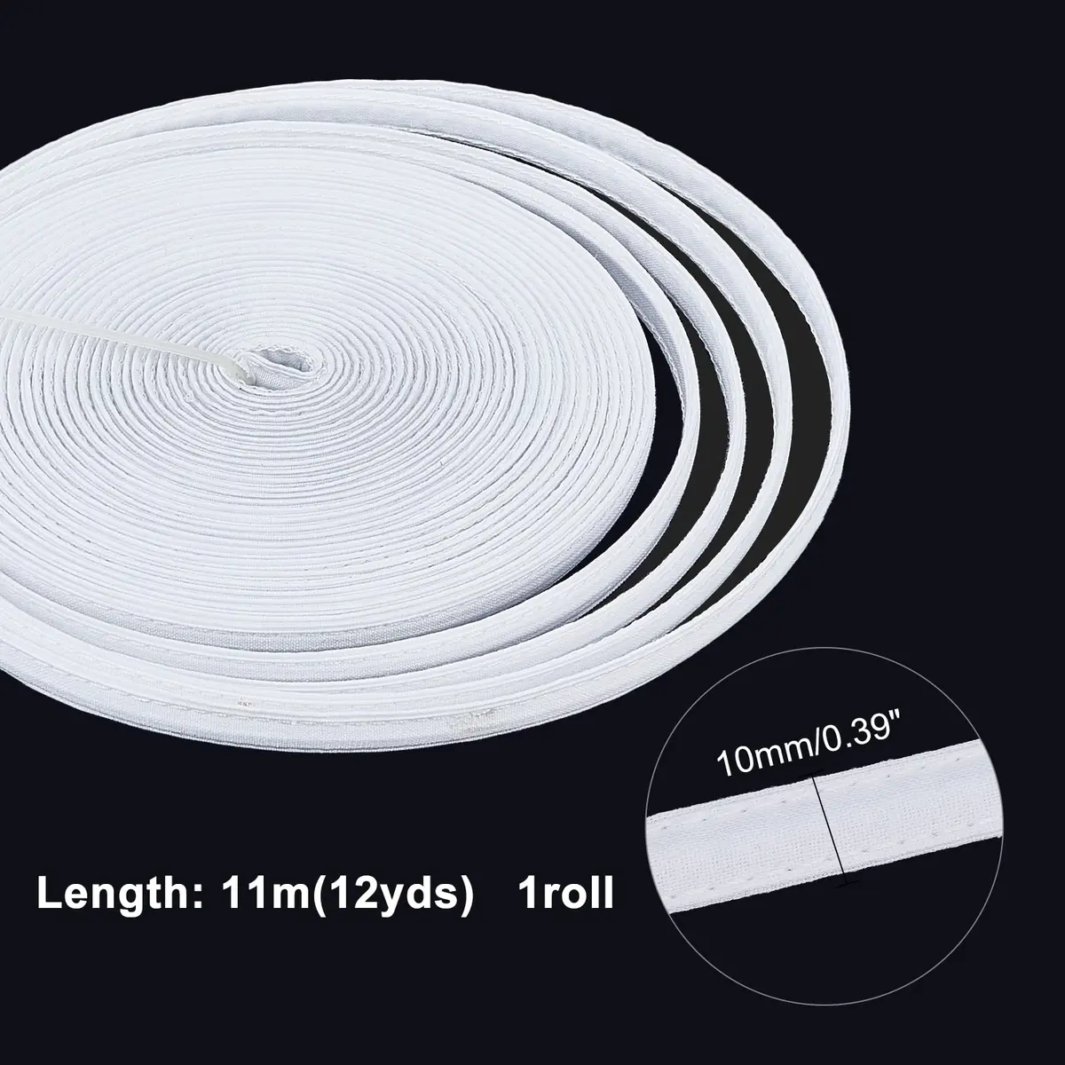 PH PandaHall Cotton Covered Plastic Boning 10mm (0.4") Wide, 12 Yards (11m) Long | Sewable & Washable for Corsets, Bridal Gowns, Hats - view 2