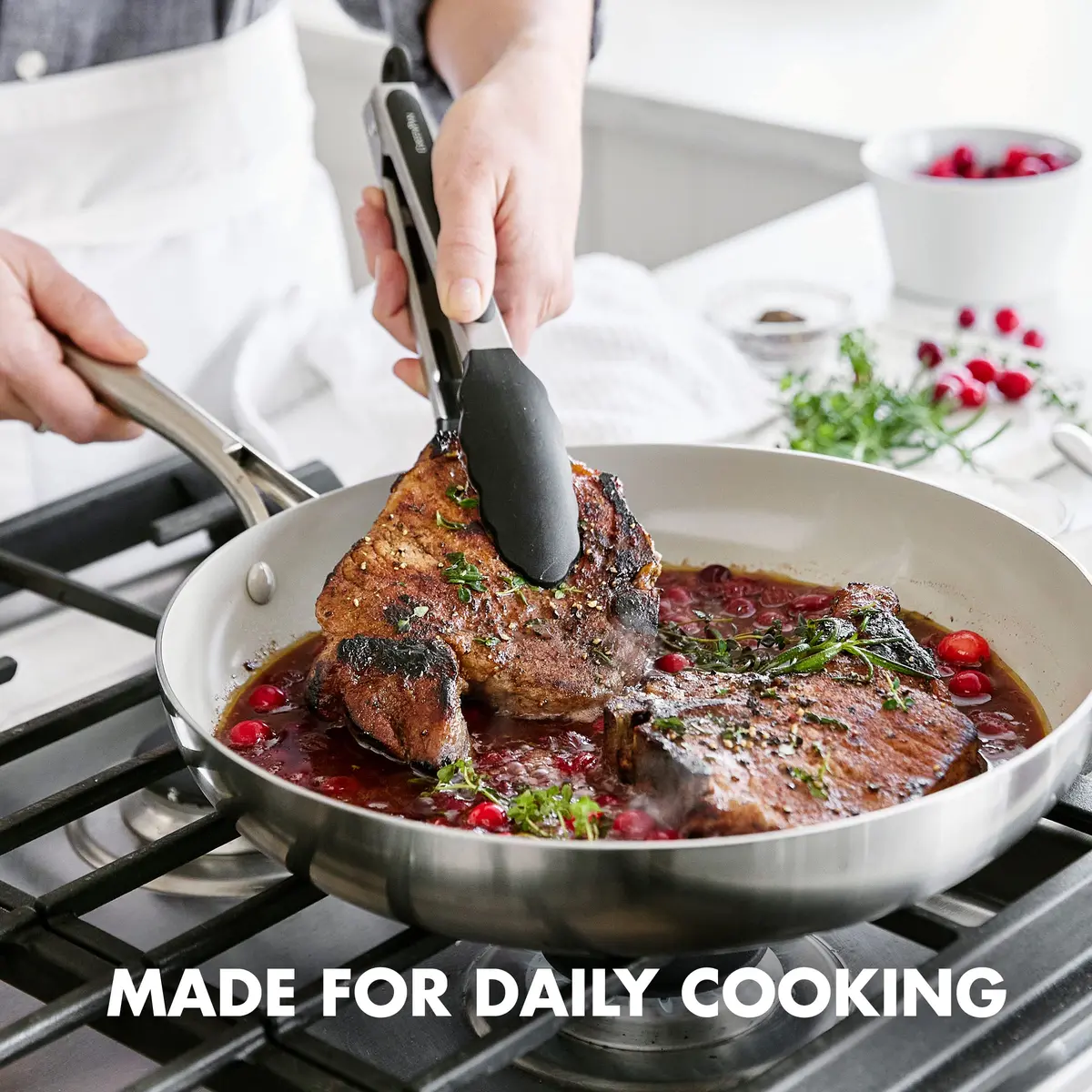 GreenPan 5 Piece Cooking Utensil Set, Silicone Nonstick, Scratch-Free, Black | Versatile Kitchen Tools - view 3