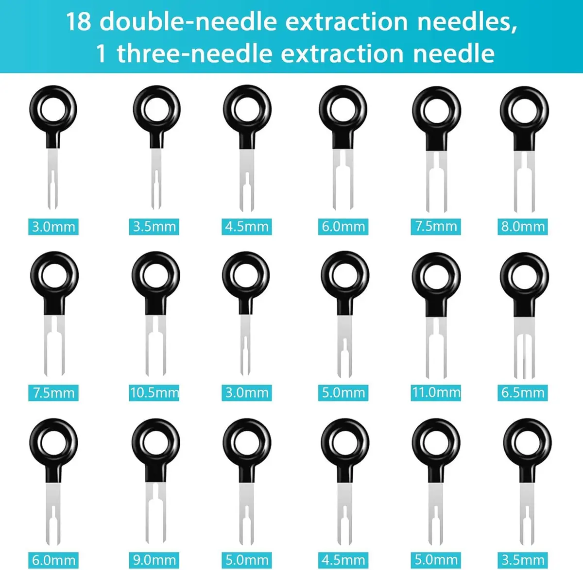 Kikerike Terminal Removal Tool Kit 45 Pcs | Automotive Electrical Connector Pin Extractor - view 3