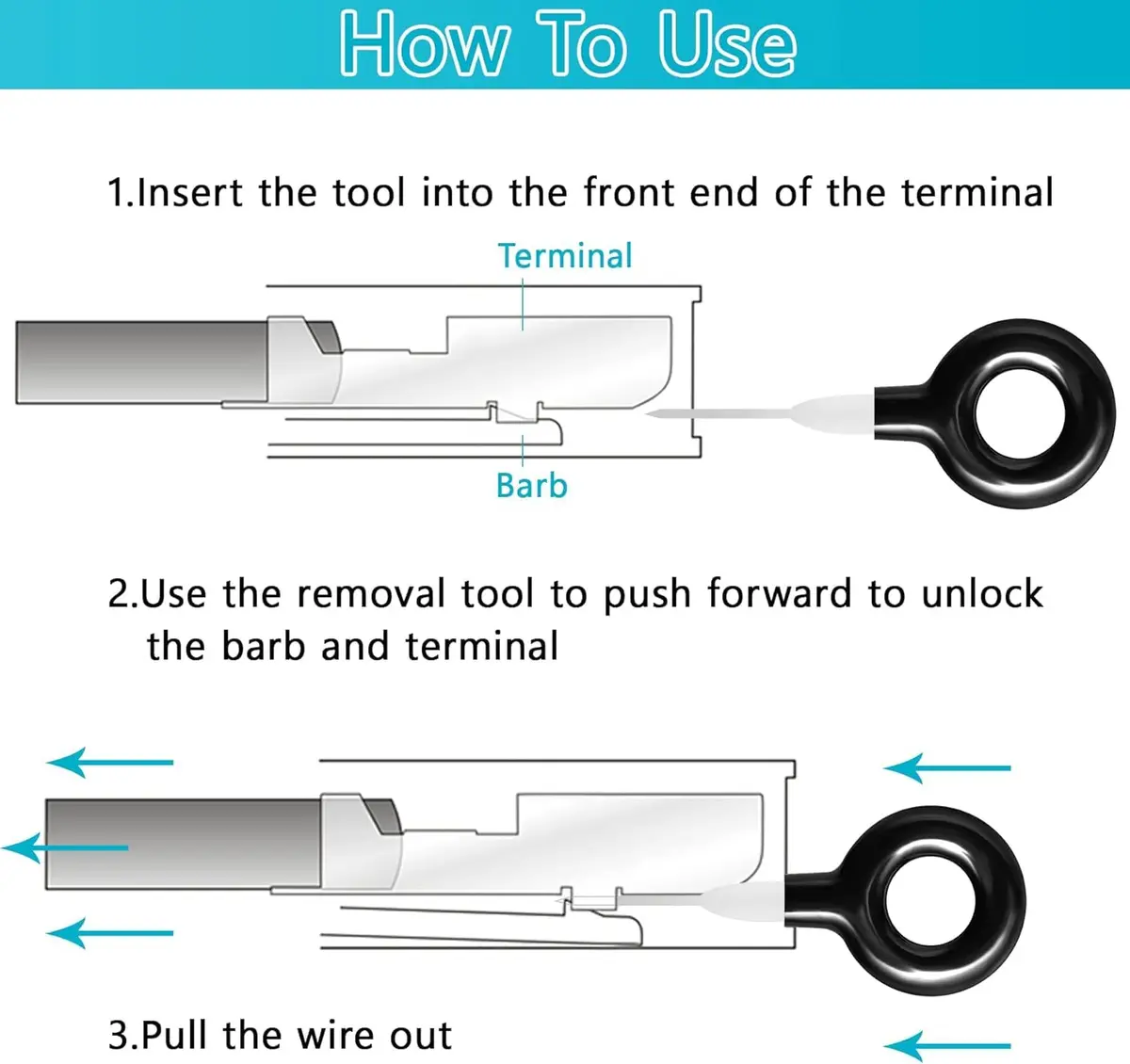 Kikerike Terminal Removal Tool Kit 45 Pcs | Automotive Electrical Connector Pin Extractor - view 4