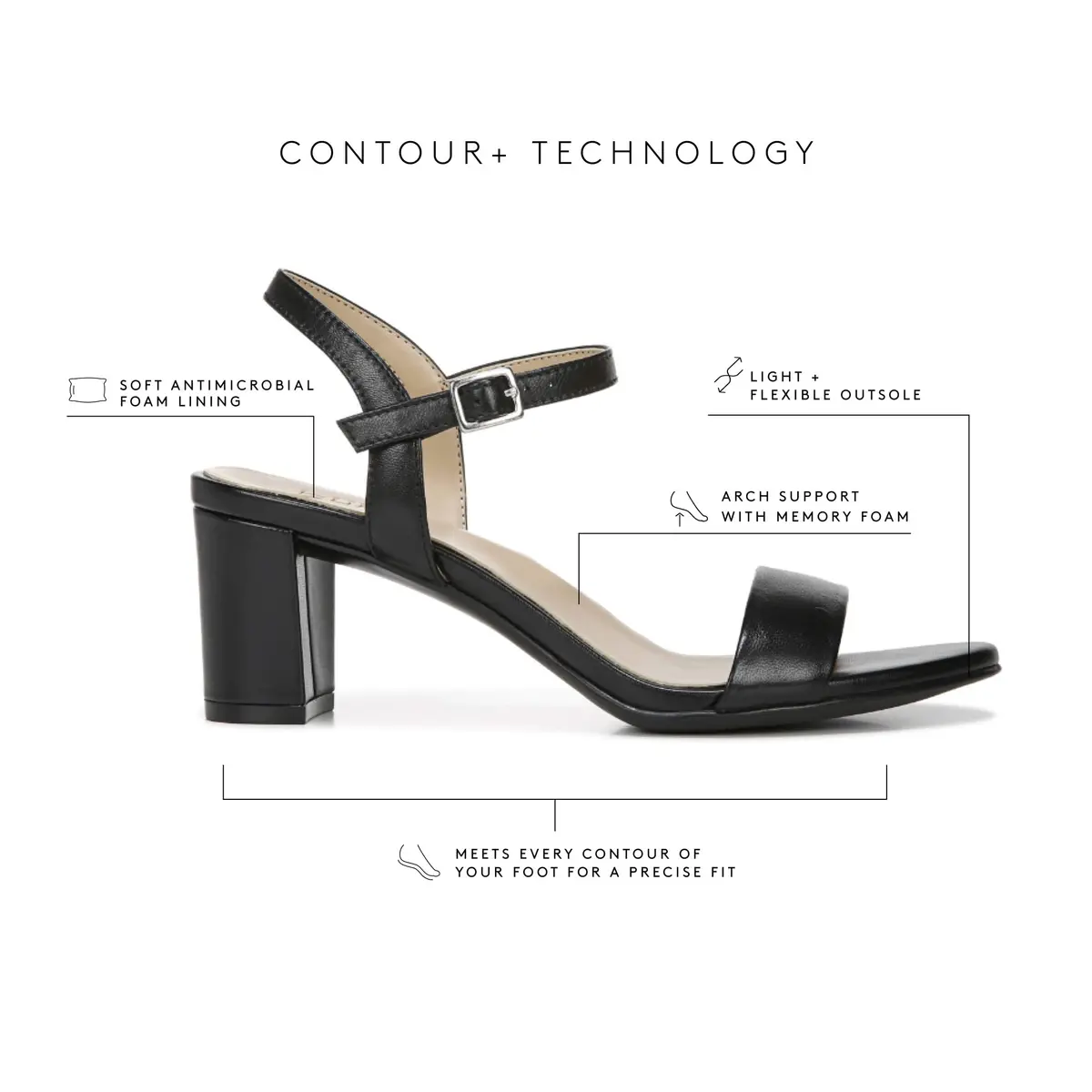 Naturalizer Bristol Heeled Sandal White 6 M | Minimalist Style with All-Day Comfort - view 3