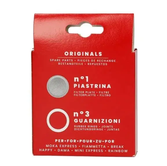 Bialetti 9-Cup Moka Pot Gasket and Plate Set | Stainless Steel Replacement Parts - view 3