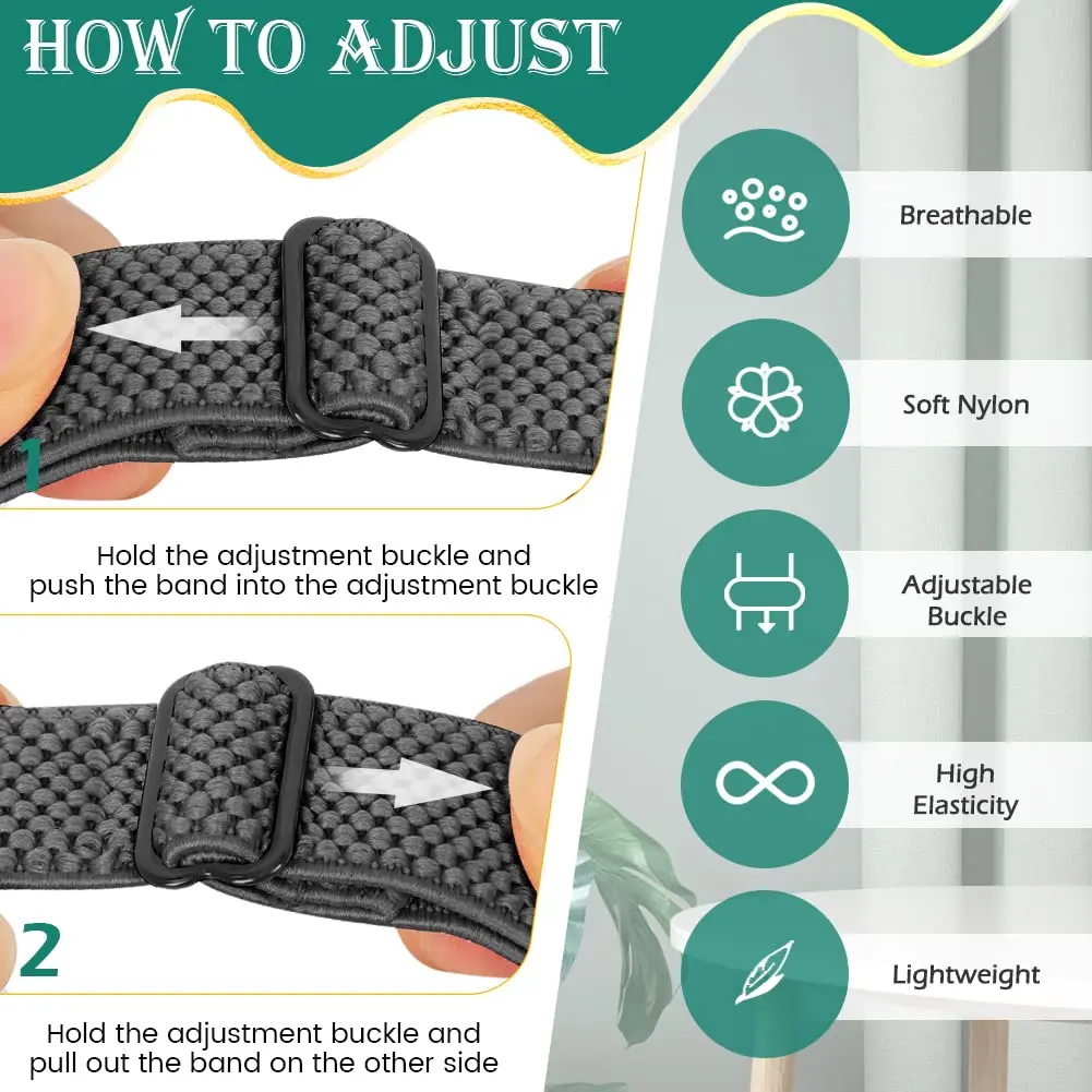Huamanlou Adjustable Nylon Sport Bands for Fitbit Inspire 3 & More | Breathable, Stretchy, Unisex Wristbands - view 3