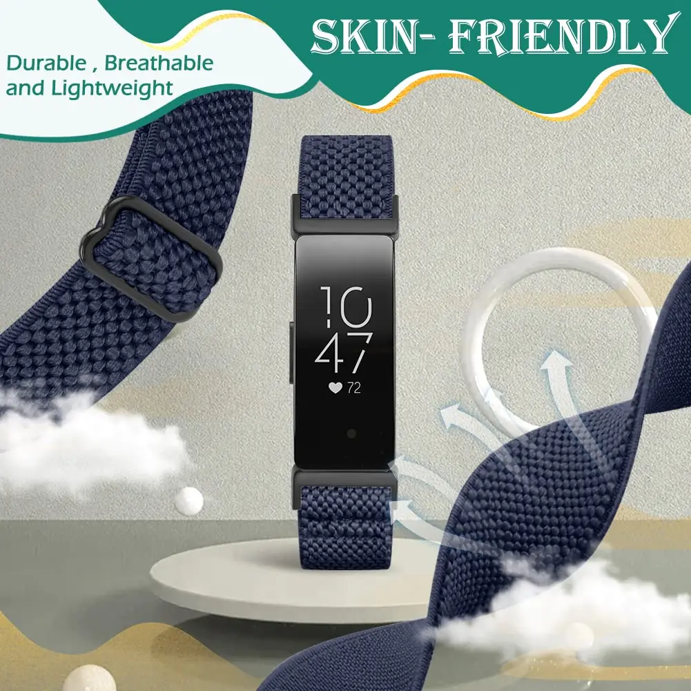 Huamanlou Adjustable Nylon Sport Bands for Fitbit Inspire 3 & More | Breathable, Stretchy, Unisex Wristbands - view 4