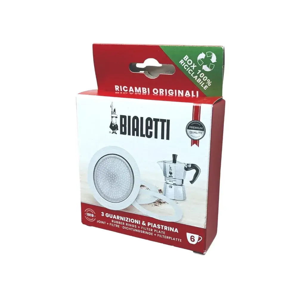 Bialetti Moka Pot Spare Parts Kit for 6-Cup Moka Express | 3 Gaskets & 1 Plate - view 2