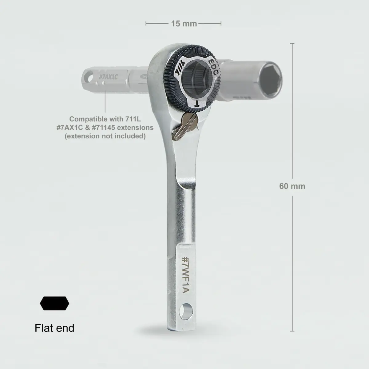 711L EDC Ratchet Wrench for Leatherman Multitools MK2 5.8cm (2.36in) | Precision Tool for Tight Spaces - view 2