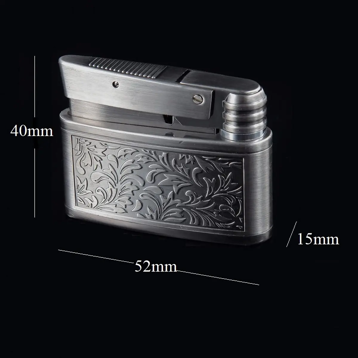YANCONG Vintage Kerosene Lighter Retro Embossed Antique Style Petrol Lighter for Men (Silver) | Copper, Kerosene, 52*40*15mm - view 7