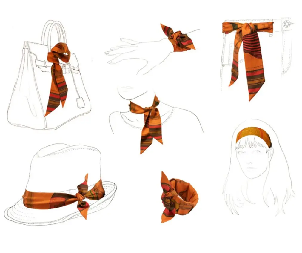 JERLA Mulberry Silk Scarf for Women | 33.5"×1.97" | Multi-Use Silk Accessory - view 6