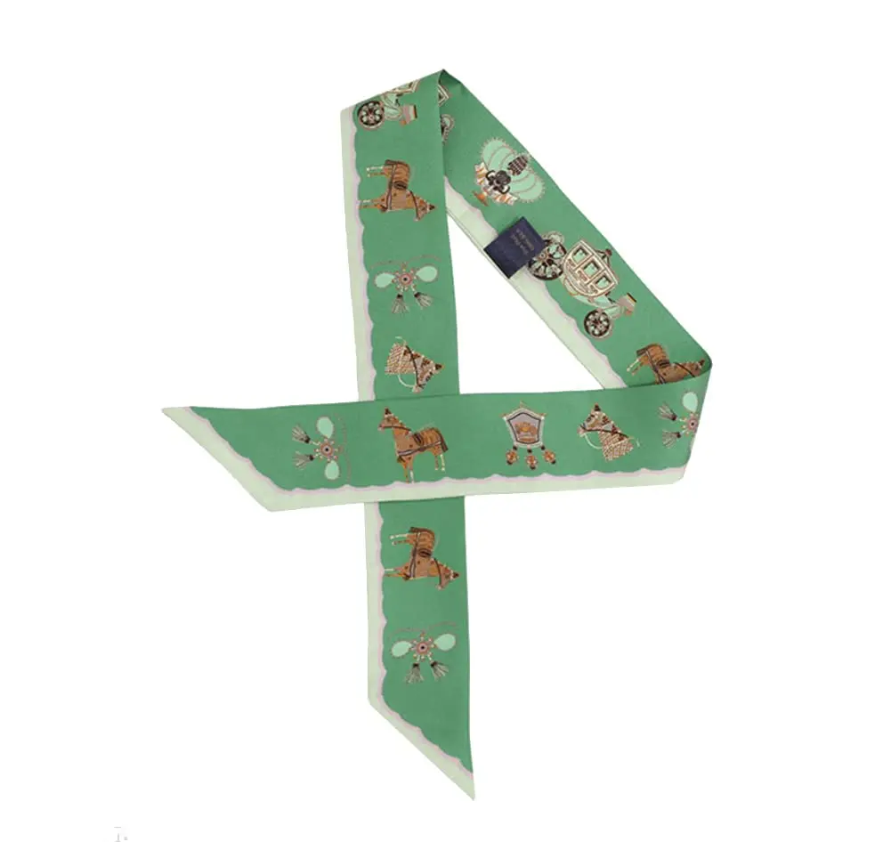 JERLA Mulberry Silk Scarf for Women | 33.5"×1.97" | Multi-Use Silk Accessory - view 4