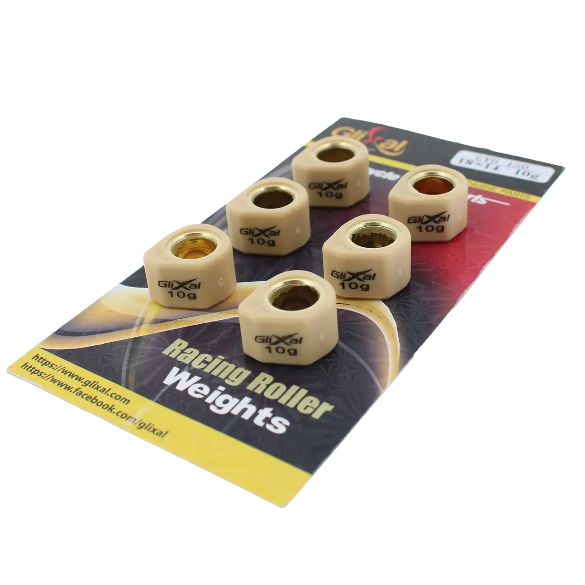 Glixal 18x14mm High Performance Polygon Variator Sliders | Racing Roller Weights for GY6 125cc-150cc Scooters & ATV - main product image