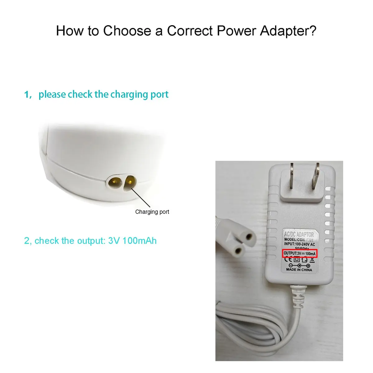 PDEEY 3V Water Flosser Charger Replacement Wall Adapter 5 ft Cable | Compatible with Waterpik WP360 WP462 WP450 - view 2