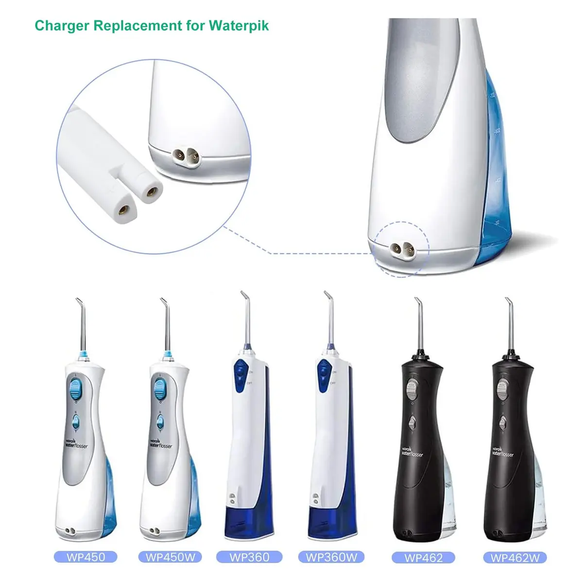 PDEEY 3V Water Flosser Charger Replacement Wall Adapter 5 ft Cable | Compatible with Waterpik WP360 WP462 WP450 - view 3
