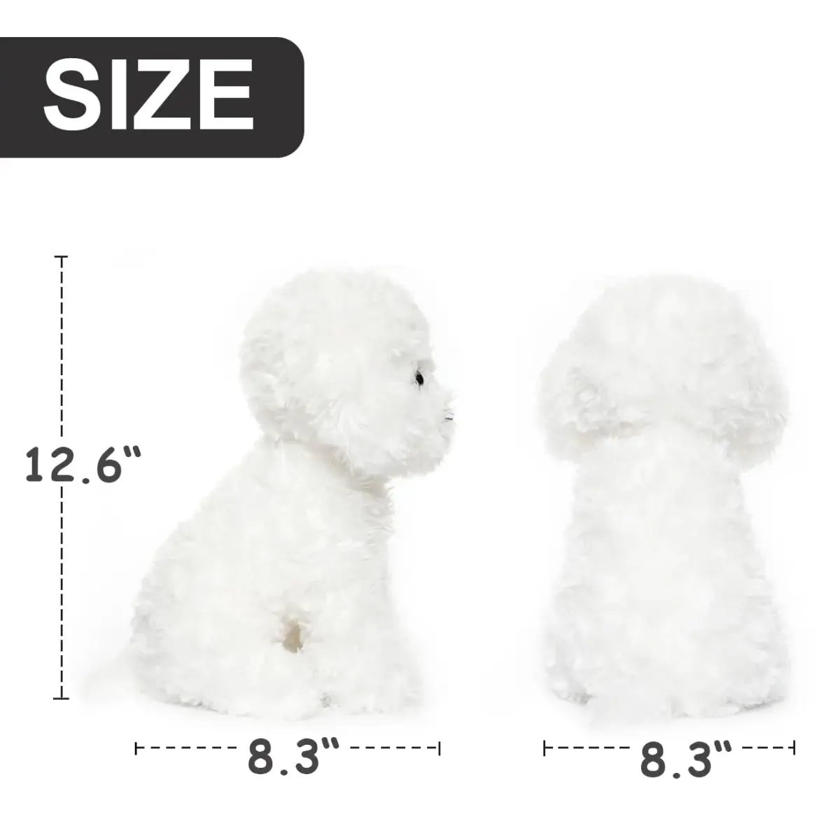 WEIGEDU White Toy Poodle Stuffed Animal Dog Puppy - Bichon Frise Maltese Maltipoo White Labradoodle Plush Toy for Kids and Babies 12.6" - view 5