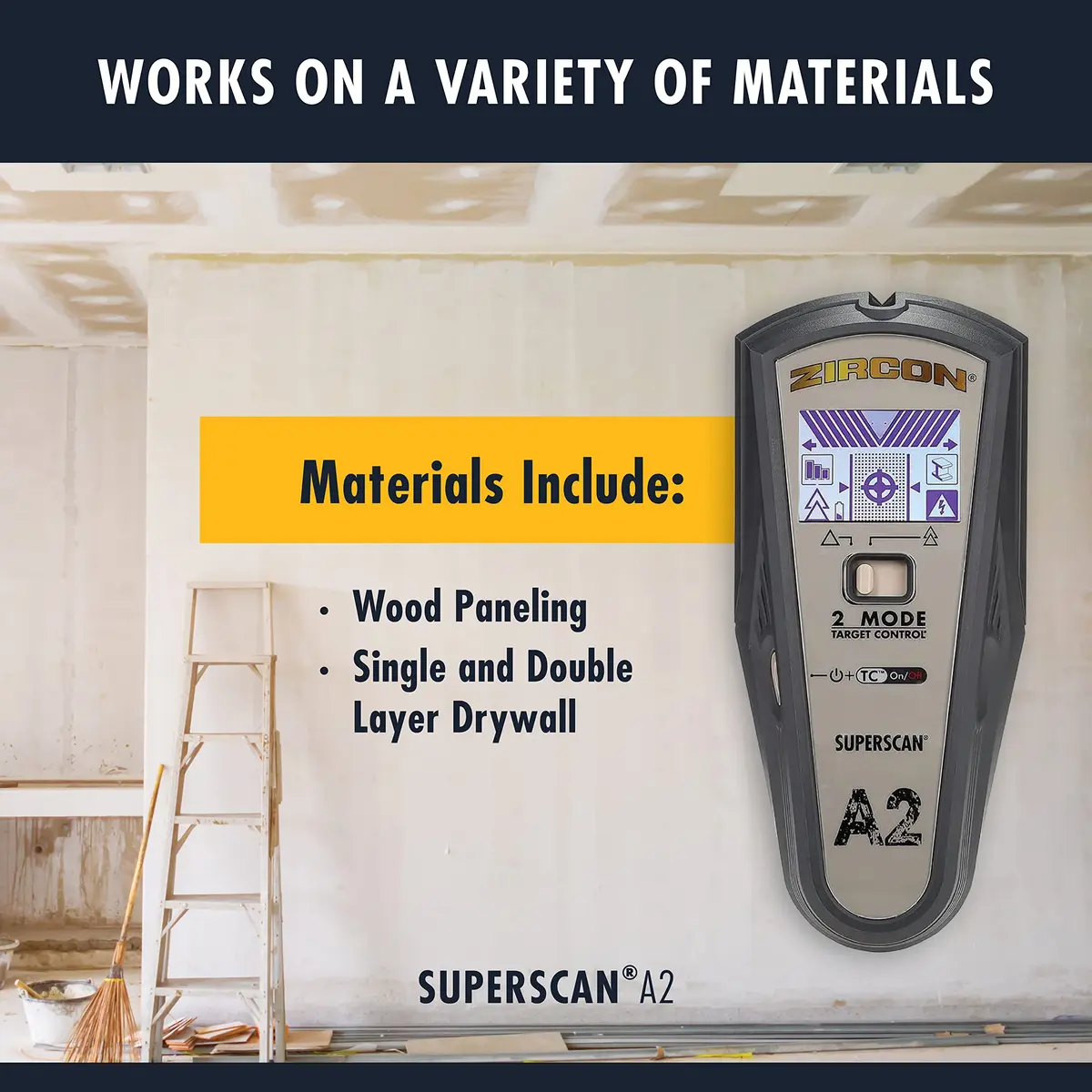 Zircon SuperScan A1 Advanced Stud Finder with Target Control and StudScan Mode | Detects Wood & Metal Studs up to 19mm - view 5