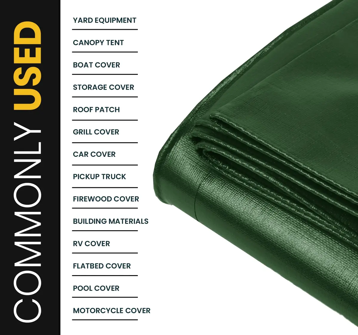 PROTARP Extra Heavy Duty 16 Mil Tarp Cover | Waterproof, UV Resistant, Rip & Tear Proof (20′ X 40′) - view 5