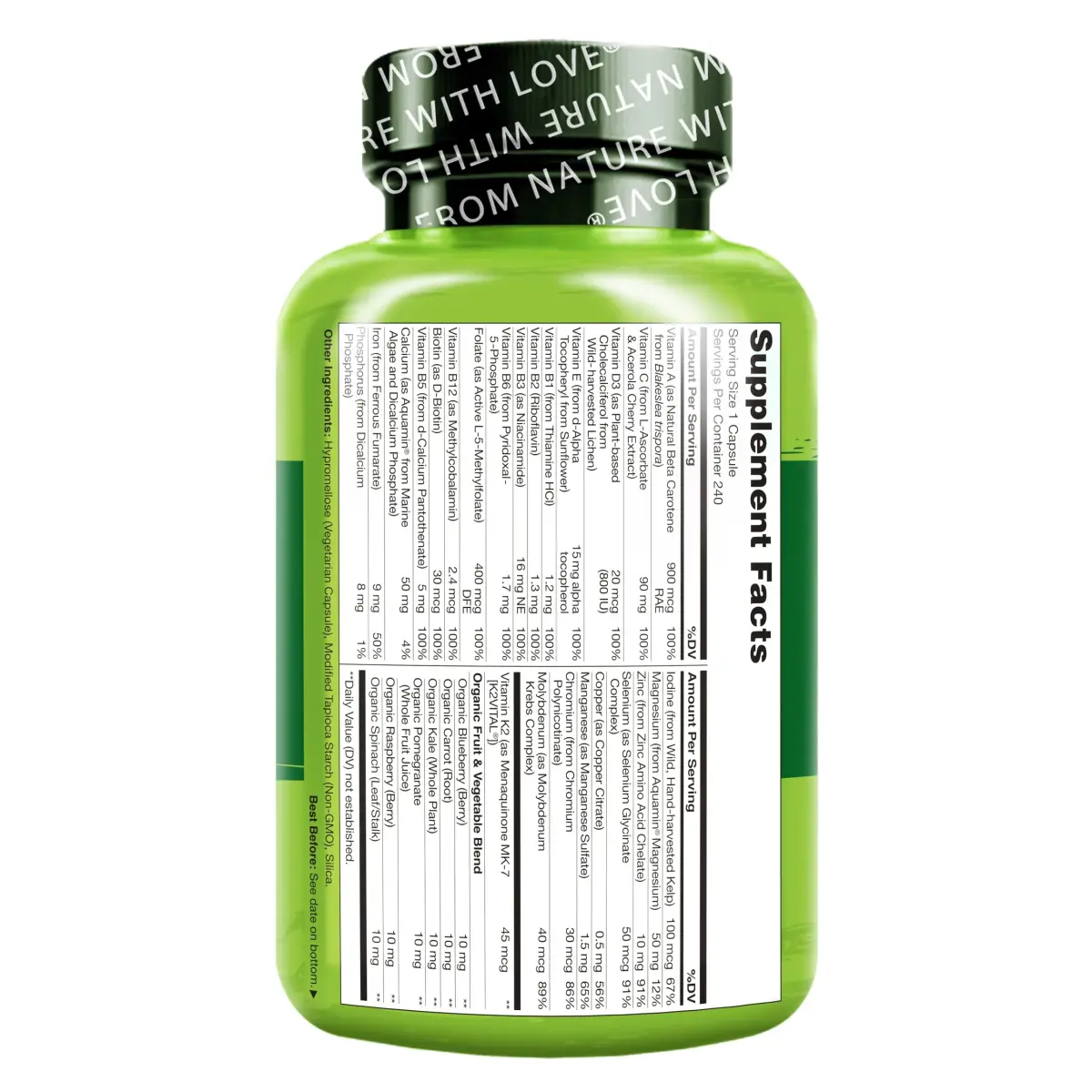 NATURELO One Daily Multivitamin for Women 240 Count | Plant-Based, Non-GMO, Gluten-Free - view 8