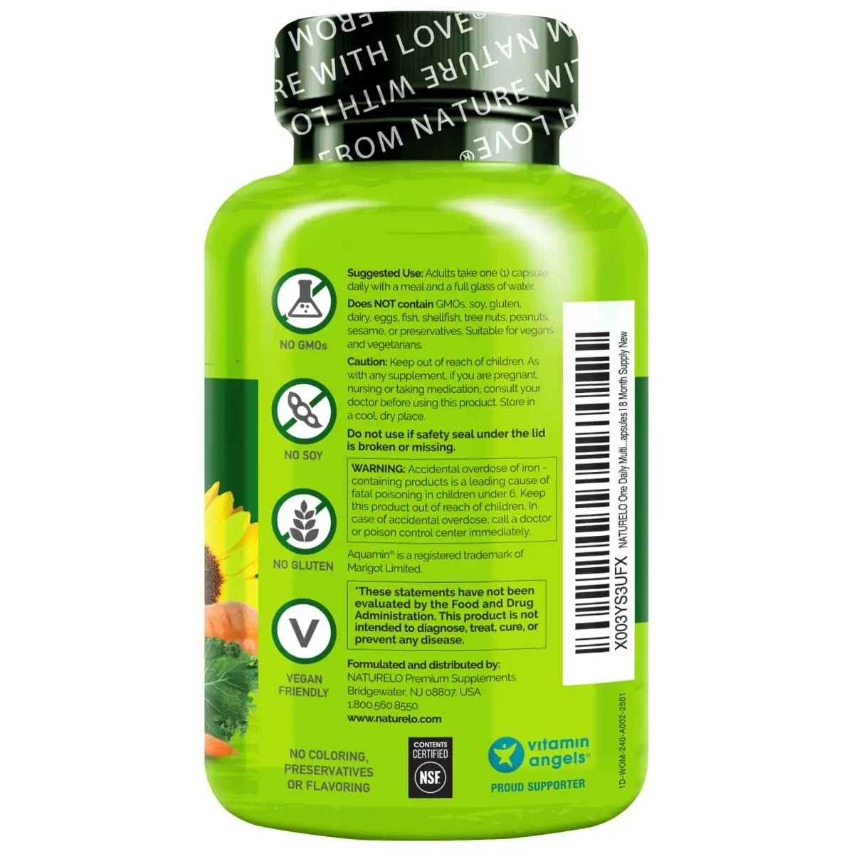 NATURELO One Daily Multivitamin for Women 240 Count | Plant-Based, Non-GMO, Gluten-Free - view 9