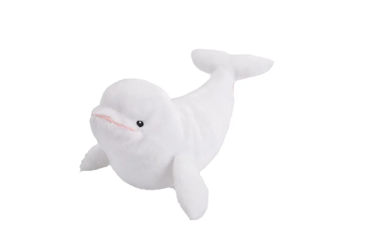 Wild Republic Ecokins Mini Beluga Whale Plush Toy 8" | Ecofriendly Recycled Water Bottle Fabric - main product image