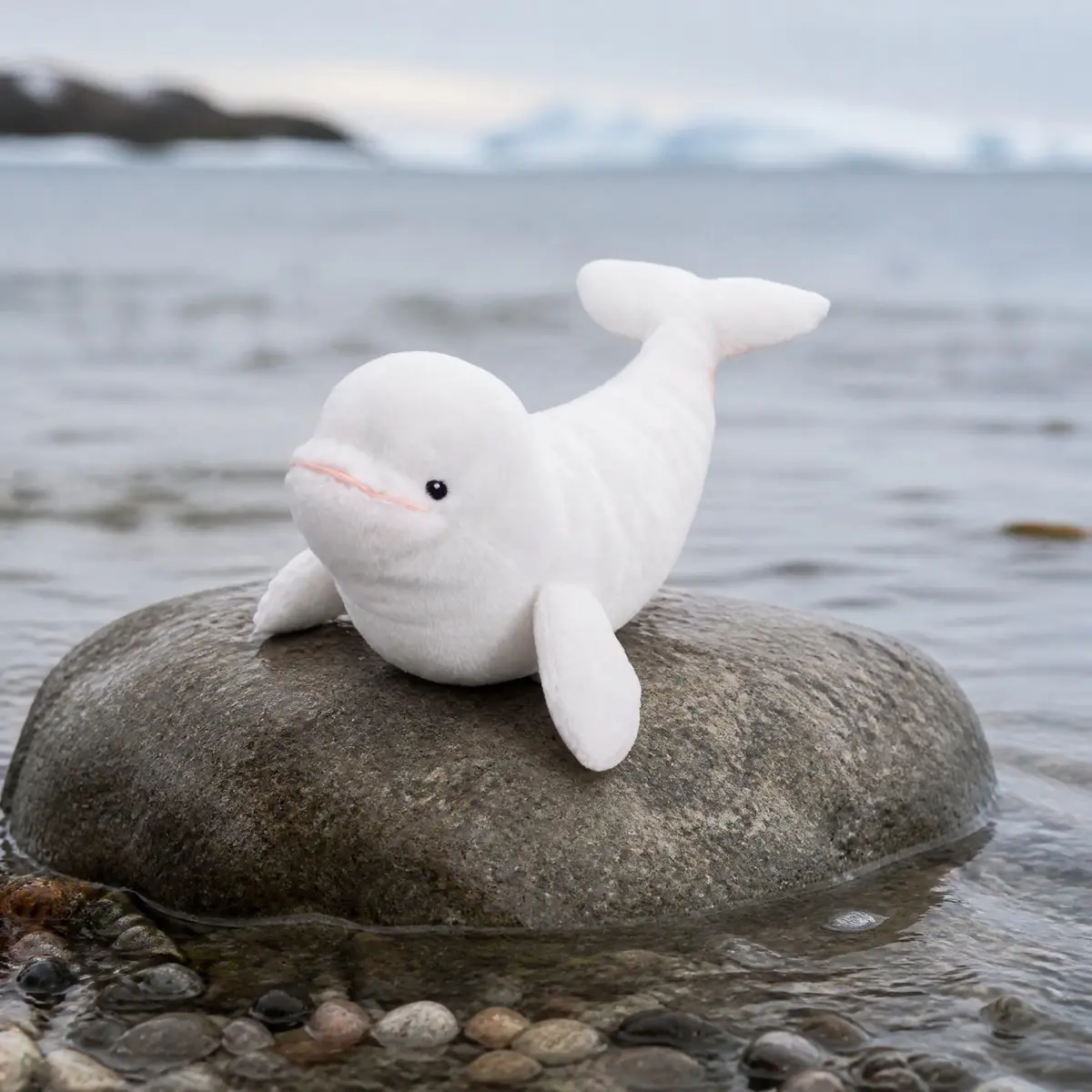 Wild Republic Ecokins Mini Beluga Whale Plush Toy 8" | Ecofriendly Recycled Water Bottle Fabric - view 2