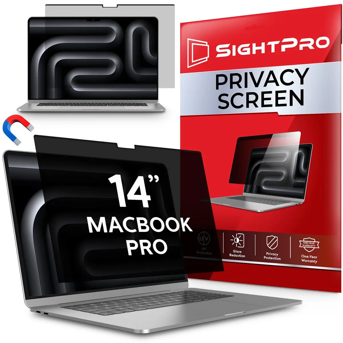 SightPro Magnetic Privacy Screen for MacBook Pro 14 Inch (2021-2026, M1-M5 Pro, Max) | Anti-Spy Filter - main product image
