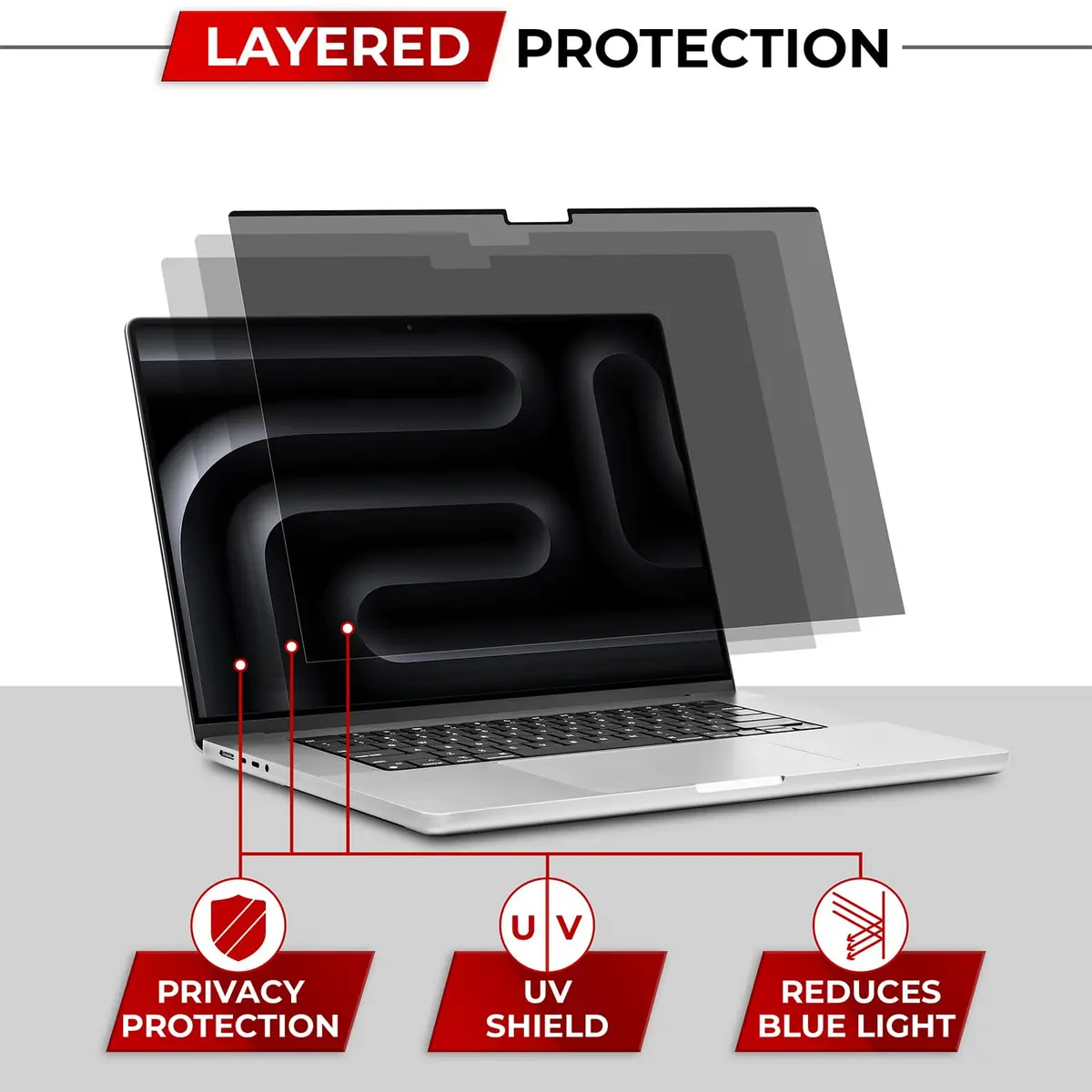 SightPro Magnetic Privacy Screen for MacBook Pro 14 Inch (2021-2026, M1-M5 Pro, Max) | Anti-Spy Filter - view 7