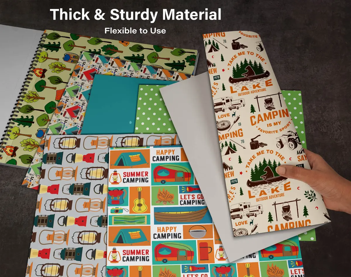 Inkdotpot Camping Texture Scrapbook Paper Pad 12x12 Inch (25 Sheets) | Acid-Free & Lignin-Free Cardstock for Crafts - view 8