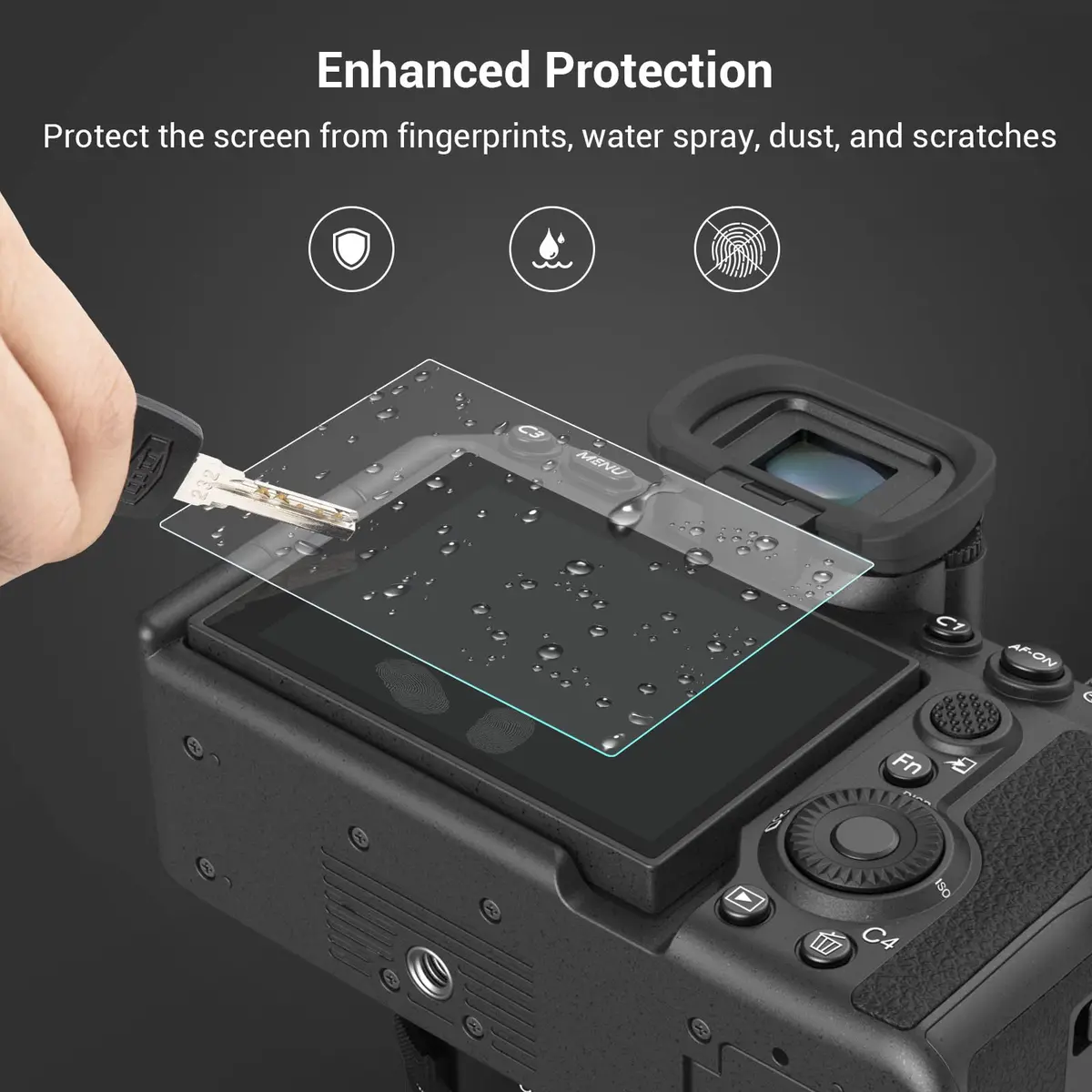 SMALLRIG Tempered Glass Screen Protector for Sony Alpha 7C II / 7CR / 6700 / ZV-E1 / 7 IV Cameras (4-Pack, 73.4 x 49.6mm) - view 3