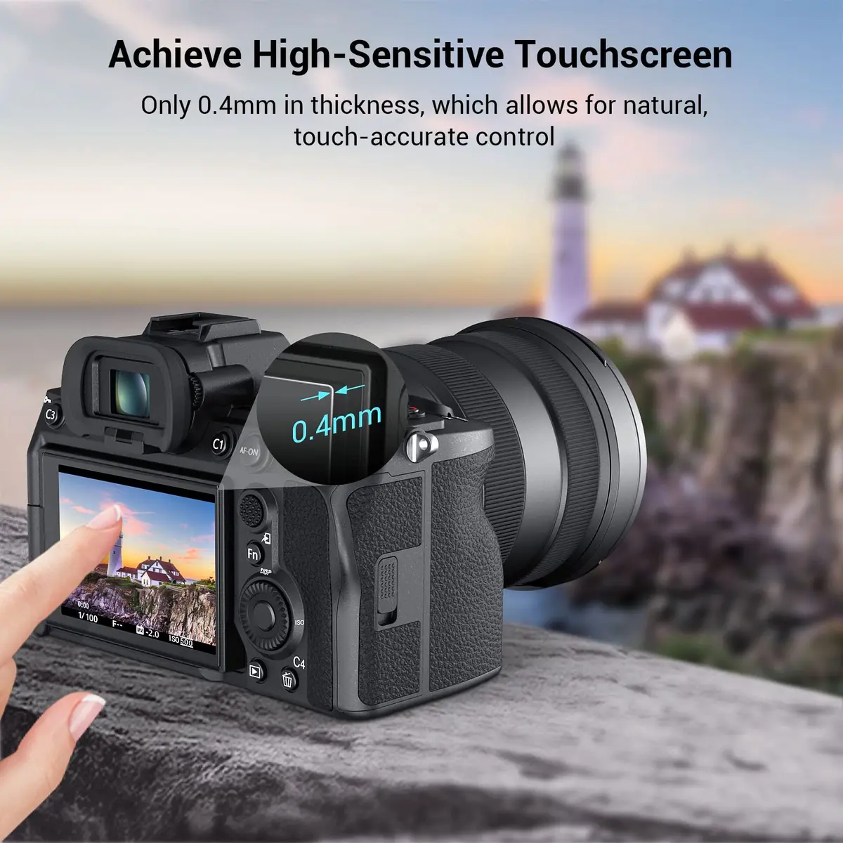 SMALLRIG Tempered Glass Screen Protector for Sony Alpha 7C II / 7CR / 6700 / ZV-E1 / 7 IV Cameras (4-Pack, 73.4 x 49.6mm) - view 4