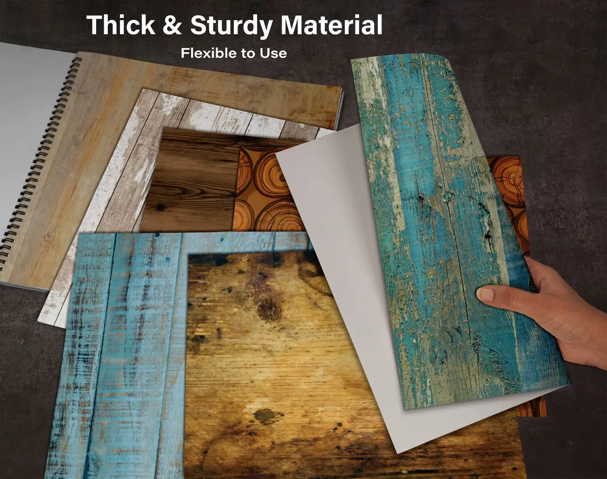 Inkdotpot 25 Sheets Rustic Wood Texture Scrapbook Paper Pad 12x12 | Colorful DIY Craft Supplies - view 8