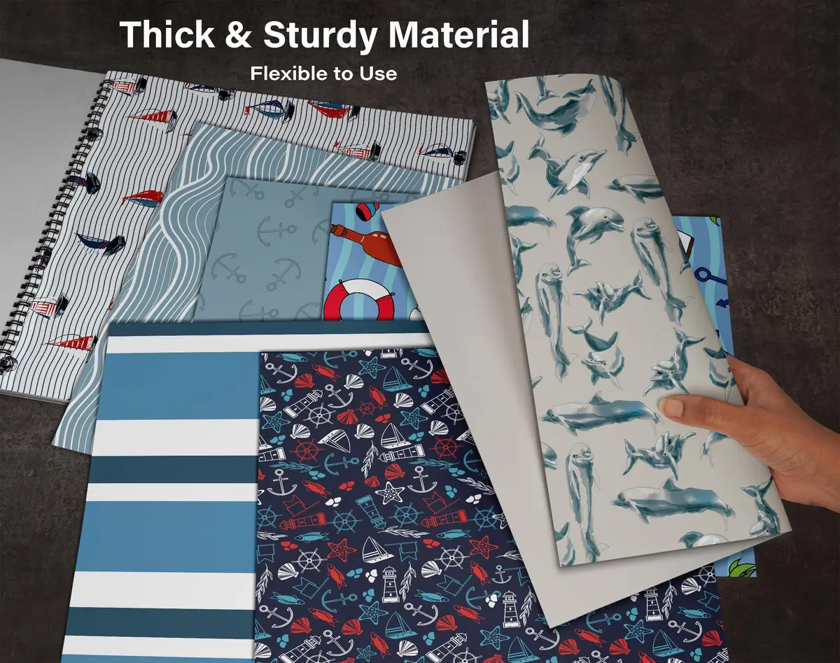 Inkdotpot Nautical Texture Scrapbook Paper Pad 12x12 Inch (30.48x30.48 cm) | 25 Sheets Acid-Free Decorative Cardstock for Crafts - view 8