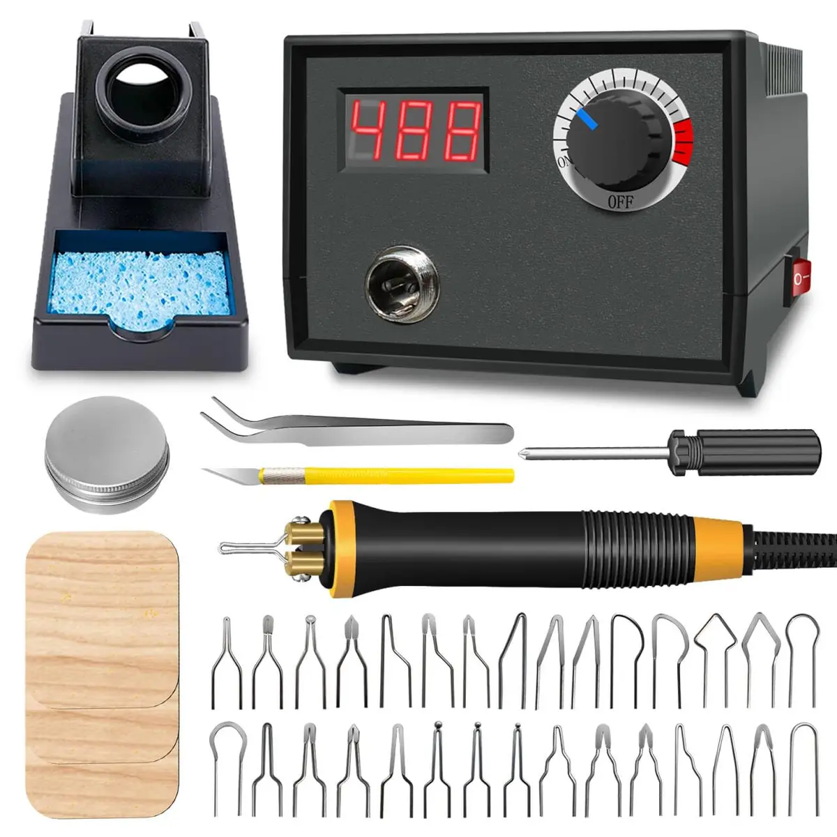 FIRElood Wood Burning Tool Kit 25~750°C | Professional Pyrography Pen with Digital Thermometer - main product image