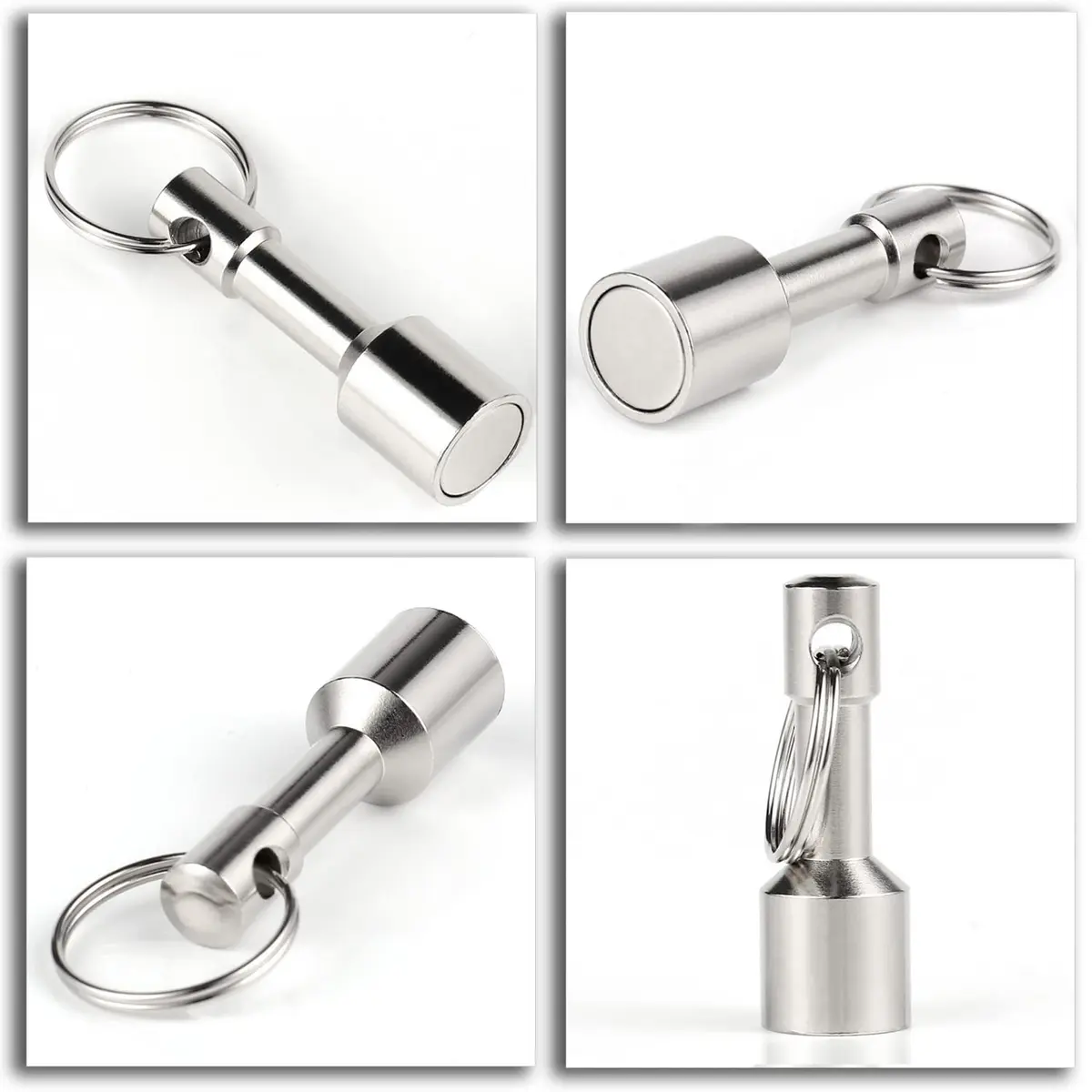 WELLZEER Neodymium Keychain Magnet 17mm x 47mm (2-Pack, Silver) | Strong Rare Earth Metal for Testing Brass, Gold, Silver & Hanging Keys - view 3