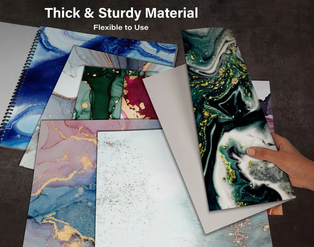 Inkdotpot 25 Sheets Marbling Theme Texture Scrapbook Paper Pad 12x12 | Colorful DIY Decorative Cardmaking Supplies - view 8