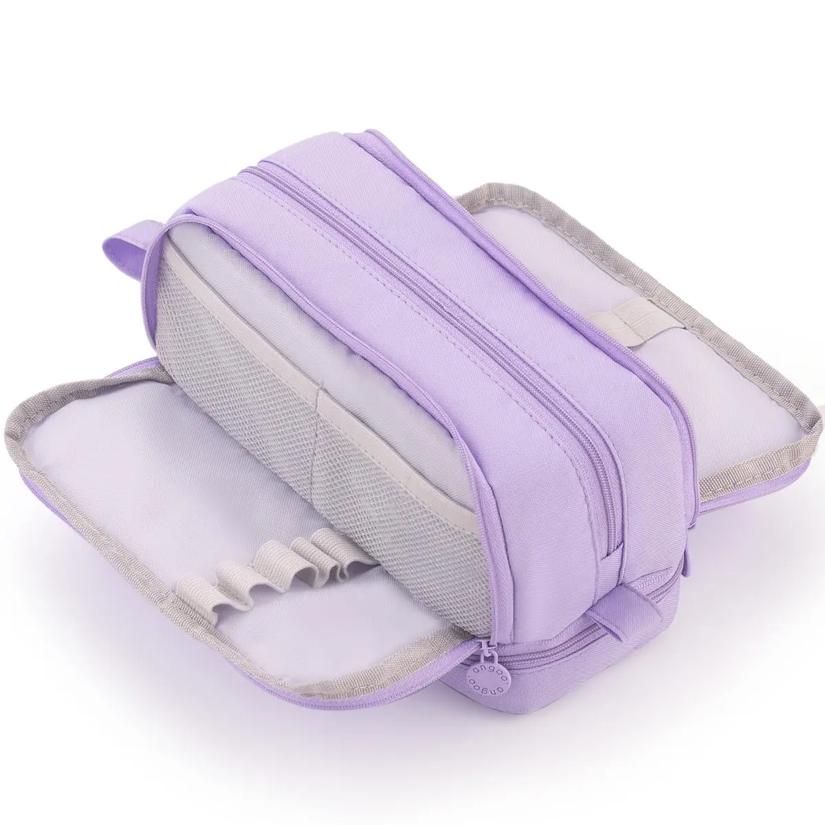 CICIMELON Large Capacity Pen Pencil Case with 4 Compartments | Multi-Slot School Organizer for Teen Girls, Women, Adults (Purple) - main product image