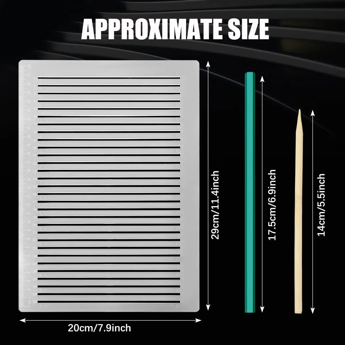 Fainne 2-Pack Plastic Straight Line Stencil Template 29cm (11.4 Inch) | Tidy Handwriting & Lettering Guide - view 2