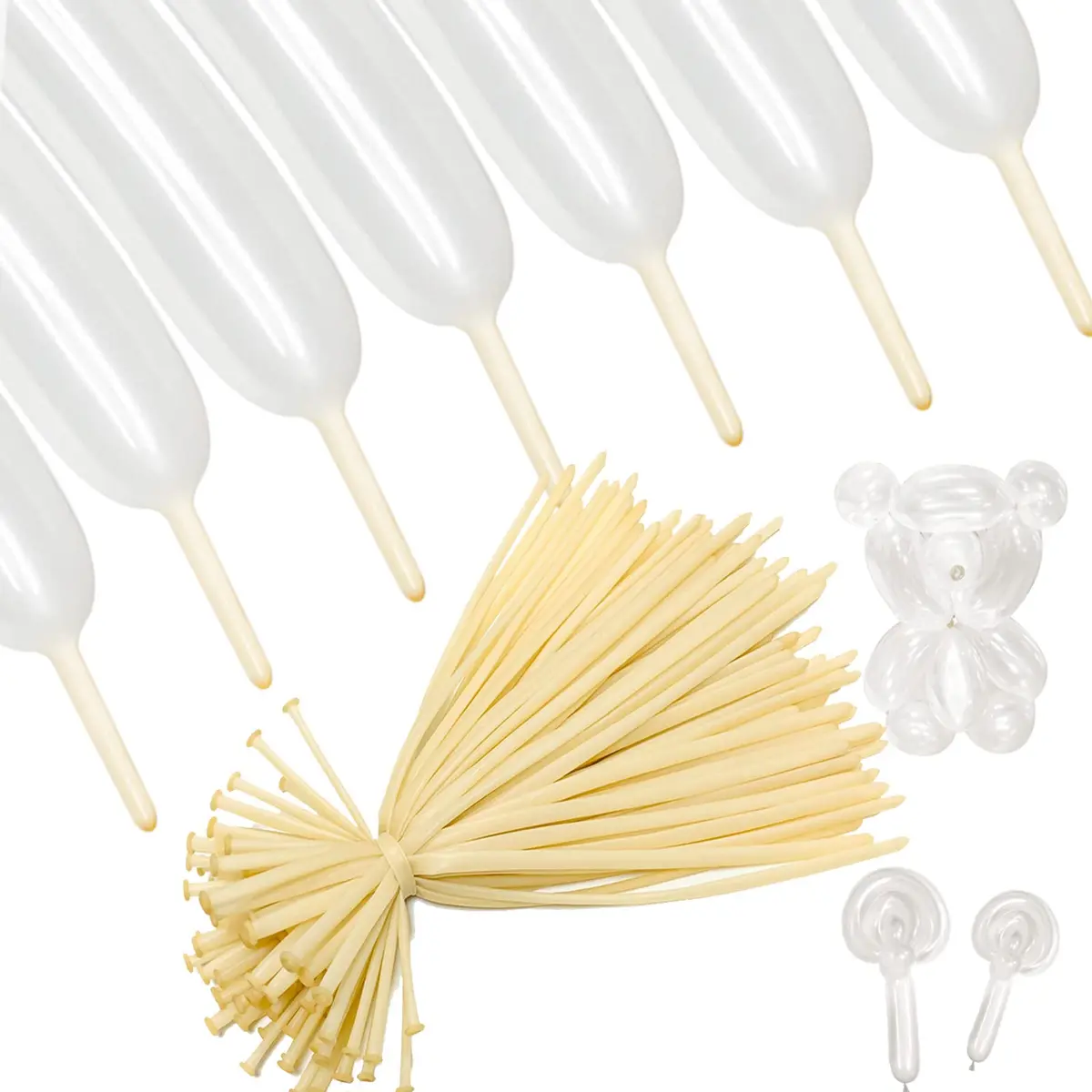 ASIUHY Clear Long Balloons 100 Pack | Twisting Animal Balloon for Parties & Birthdays - main product image