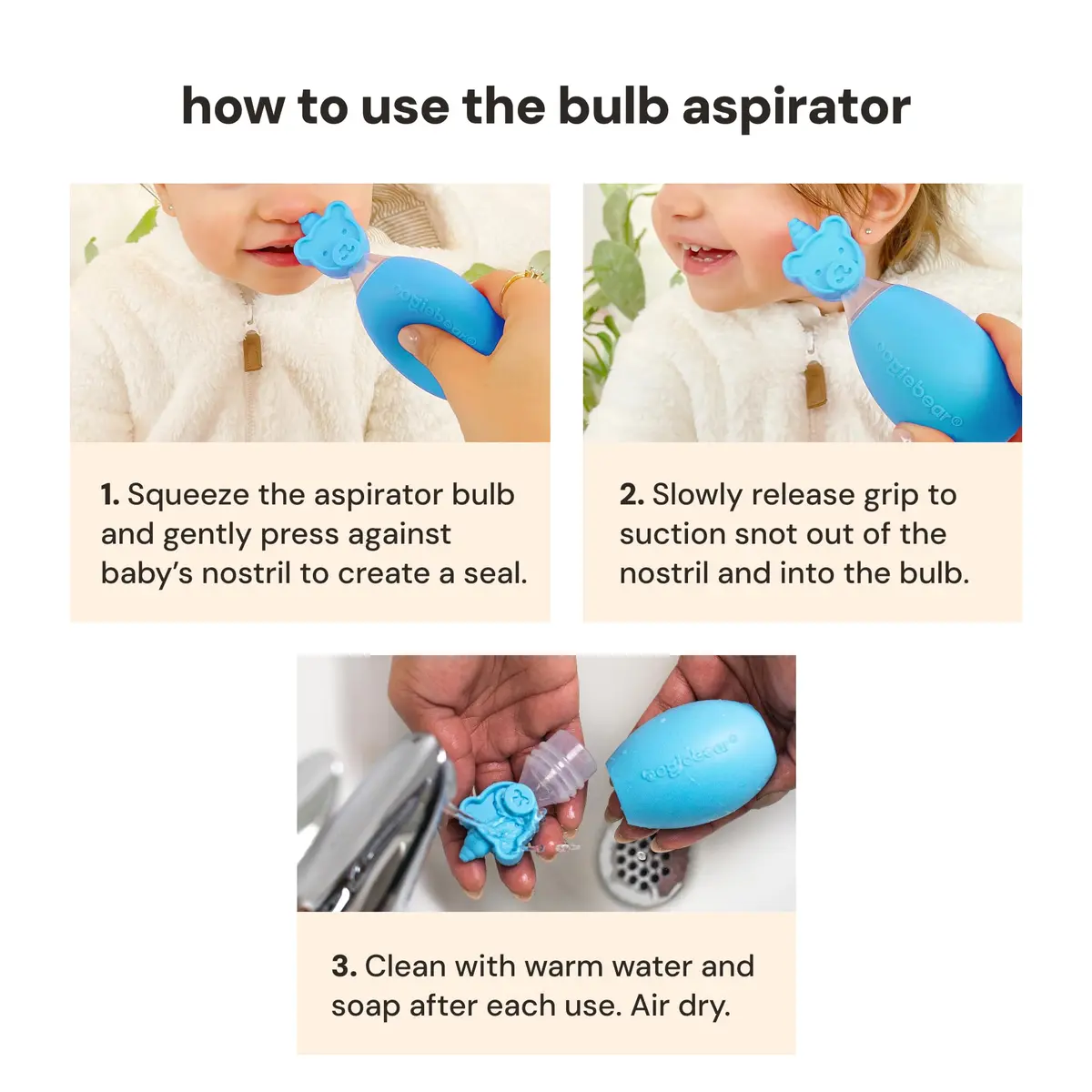 oogiebear Baby Nose Aspirator & Ear Syringe, Manual Strong-Suction, Blue | Gentle, Hygienic & Travel-Friendly - view 5