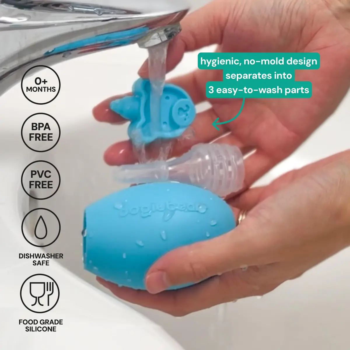 oogiebear Baby Nose Aspirator & Ear Syringe, Manual Strong-Suction, Blue | Gentle, Hygienic & Travel-Friendly - view 4