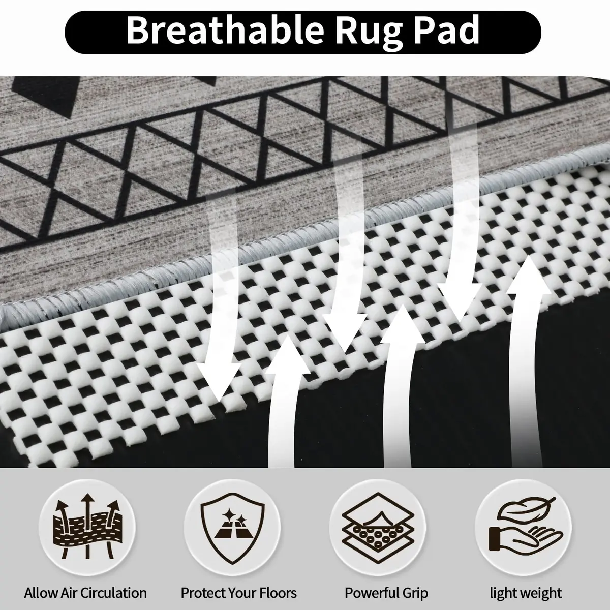 FestiCorp Non Slip Rug Pad Gripper 61cm x 91cm (2x3 Ft) | Prevents Rug Slipping on Hardwood & Tile - view 2