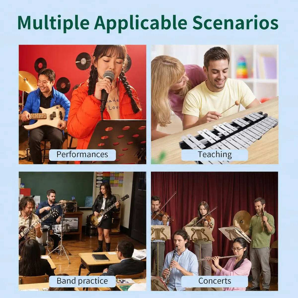 Heuyrao 30 Notes Foldable Glockenspiel Xylophone | Aluminum, Portable, Beginner-Friendly - view 7