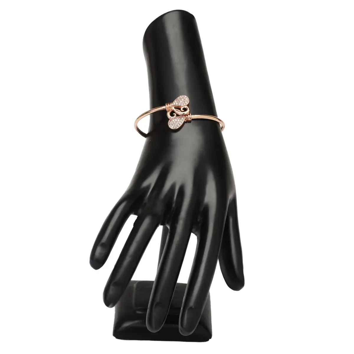 I Jewels Cubic Zirconia Classic Adjustable Tennis Charm Bracelet Rose Gold | 2.6 inches (6.6 cm) - view 7