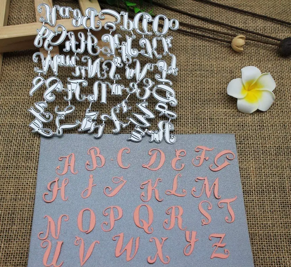 AHTOLS Capital & Lowercase Alphabet Die Cuts (52-Piece Set) | Metal Embossing Stencils for Card Scrapbooking - view 6
