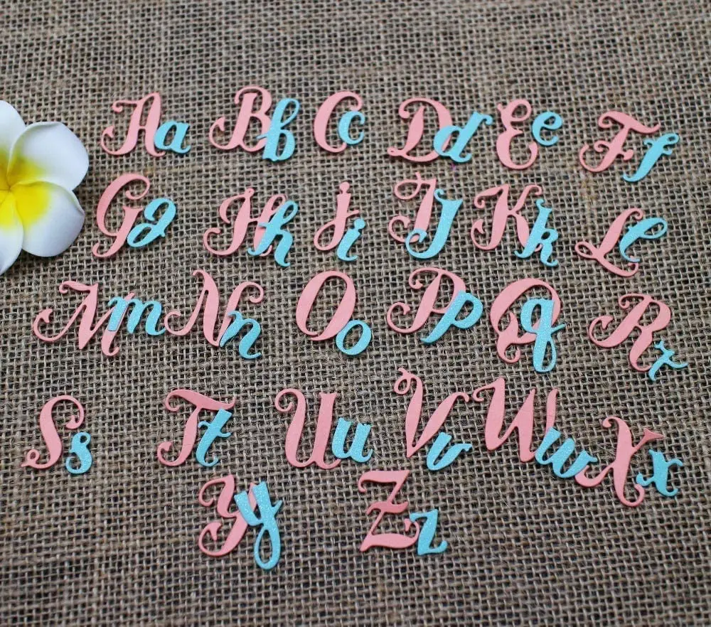 AHTOLS Capital & Lowercase Alphabet Die Cuts (52-Piece Set) | Metal Embossing Stencils for Card Scrapbooking - view 3
