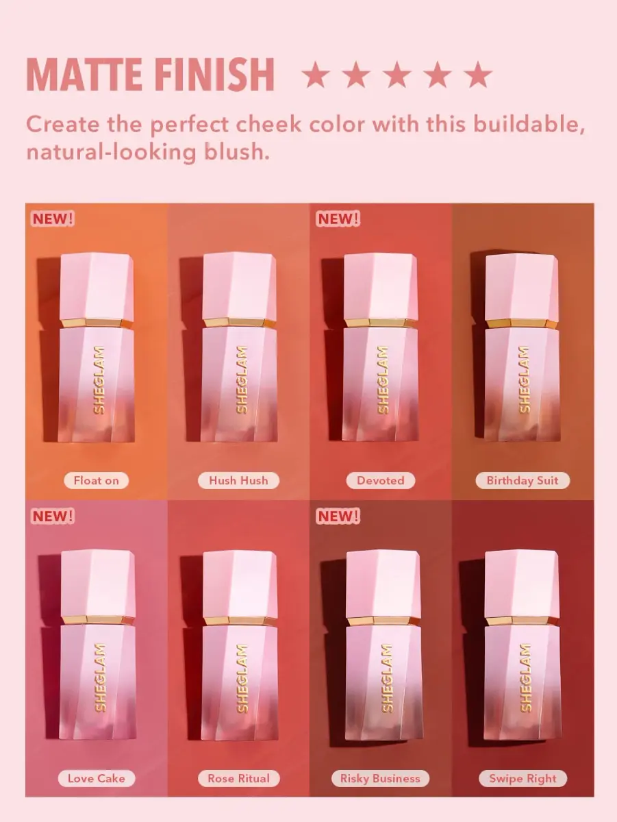 SHEGLAM Color Bloom Liquid Blush Makeup Hush Hush | Matte Finish, Light Coverage, Hydrating Formula - view 5