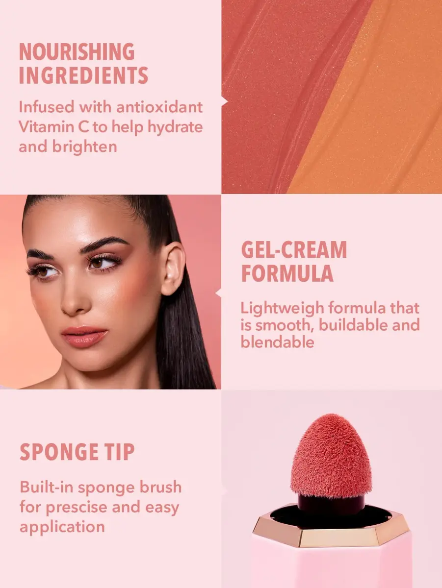 SHEGLAM Color Bloom Liquid Blush - Shimmer Love Cake: Shimmer Finish, Hydrating Gel-Cream for Cheeks, 5.2ml - view 4