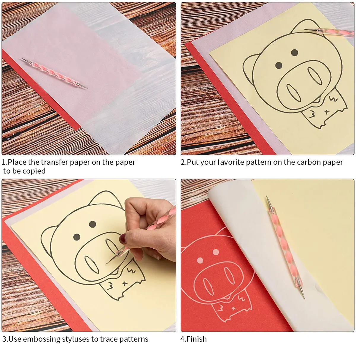 Ueerdand Art Media Paper Transfer Tracing Paper 11.7 x 8.3 Inch | Reusable Carbon Sheets & Styluses for DIY Art & Craft - view 5