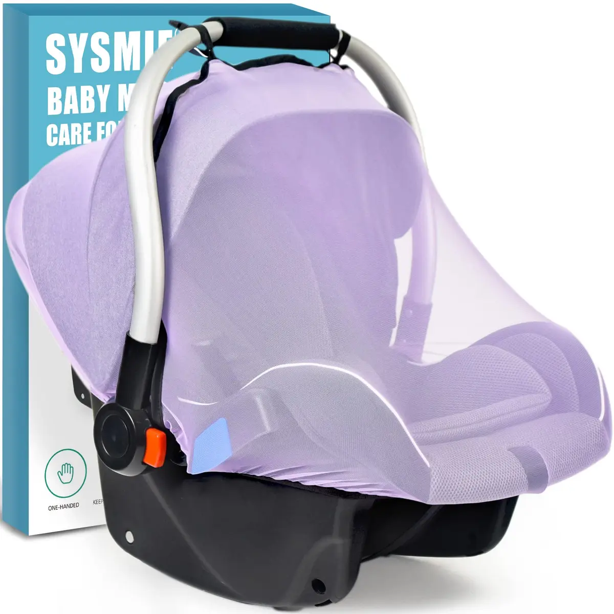 Sysmie Baby Mosquito Net for Infant Car Seat and Stroller, Purple | Breathable Polyester Mesh for Travel - main product image