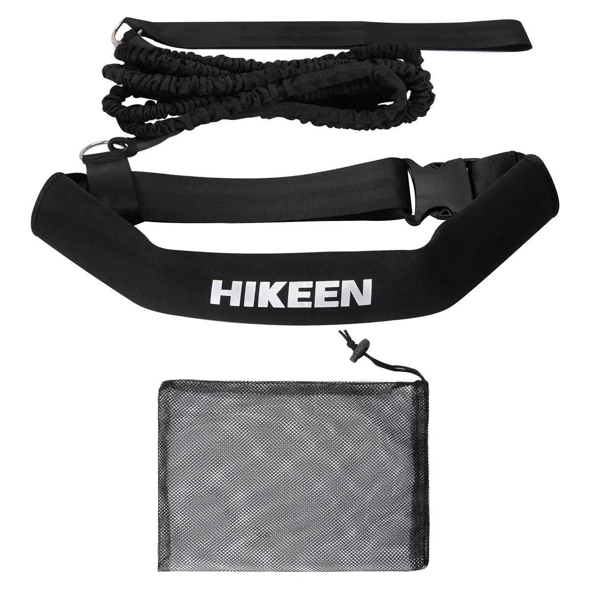 Hikeen Swimming Training Belt with Tether & Waist Strap, Black, 4M (13.1ft) | Swim in Place Resistance Training - main product image